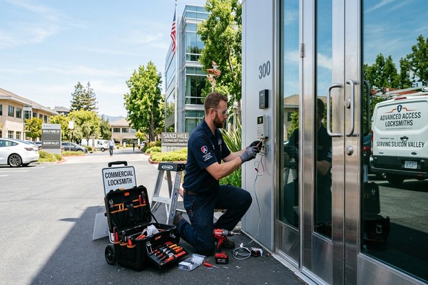 Commercial locksmith access control Sand Hill Road Menlo Park office